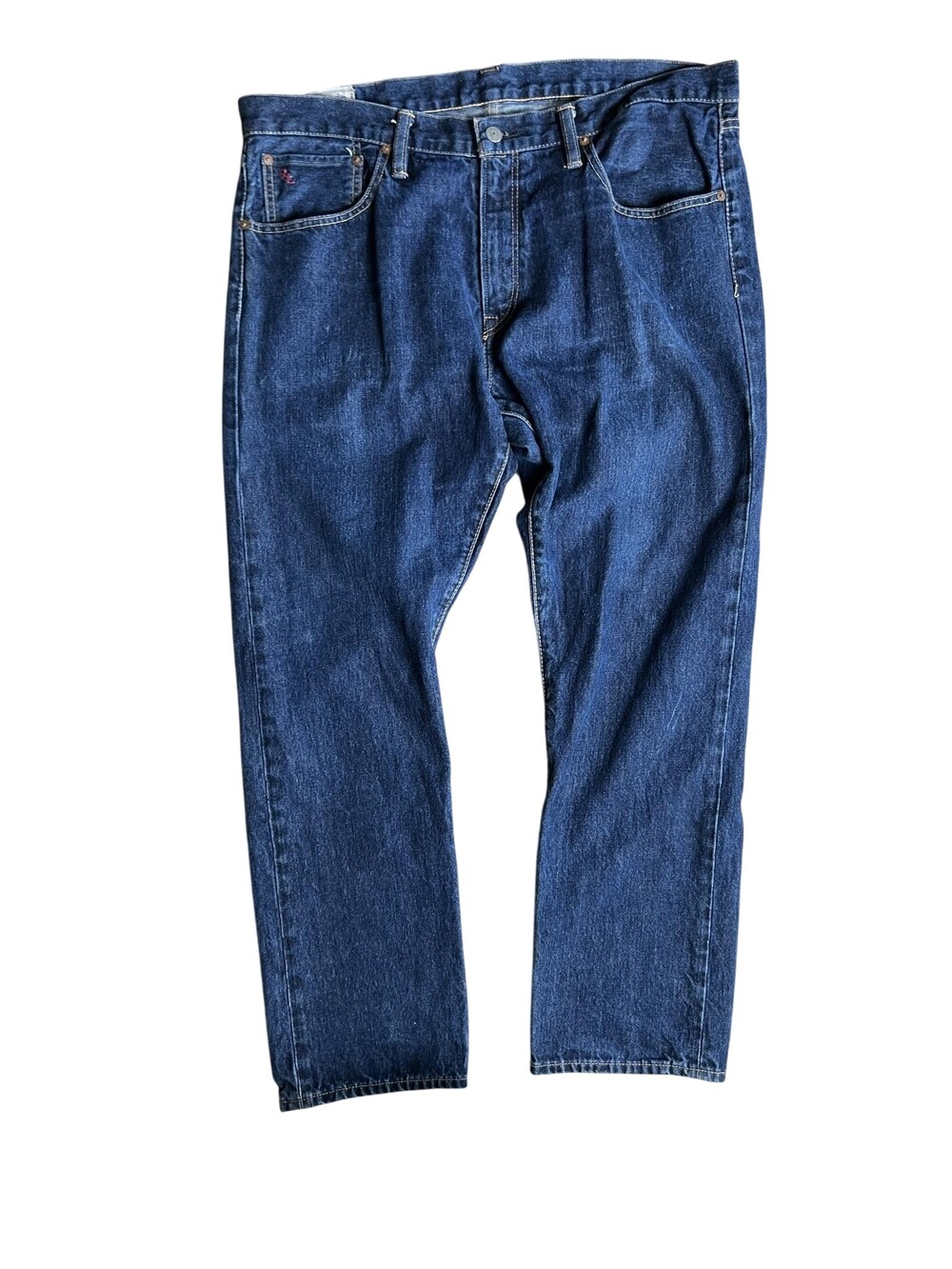 Polo Ralph Lauren Pants Mens 36 Blue Denim Straight Chino 5-Pocket Logo